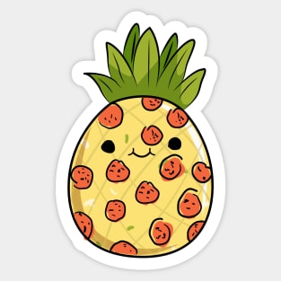 Cute Kawaii Pepperoni Pizza Pineapple Sticker